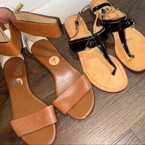Michael Kors Brown and Black Sandals and Tommy Hilfiger  with Minimalist Design